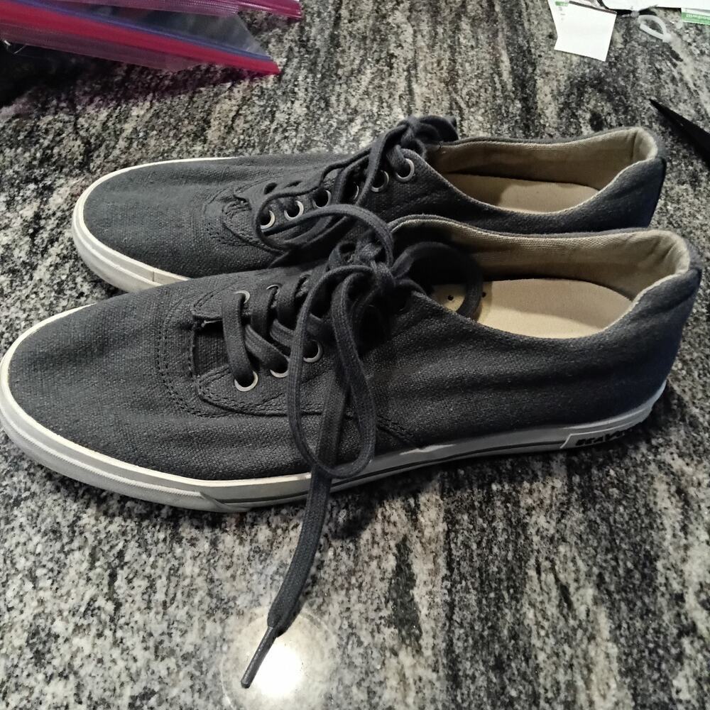 Seavees Hermosa Plimsoll Linen Sneaker Shoes Men's Size 8 Blue Coastal Beach - Picture 5 of 6